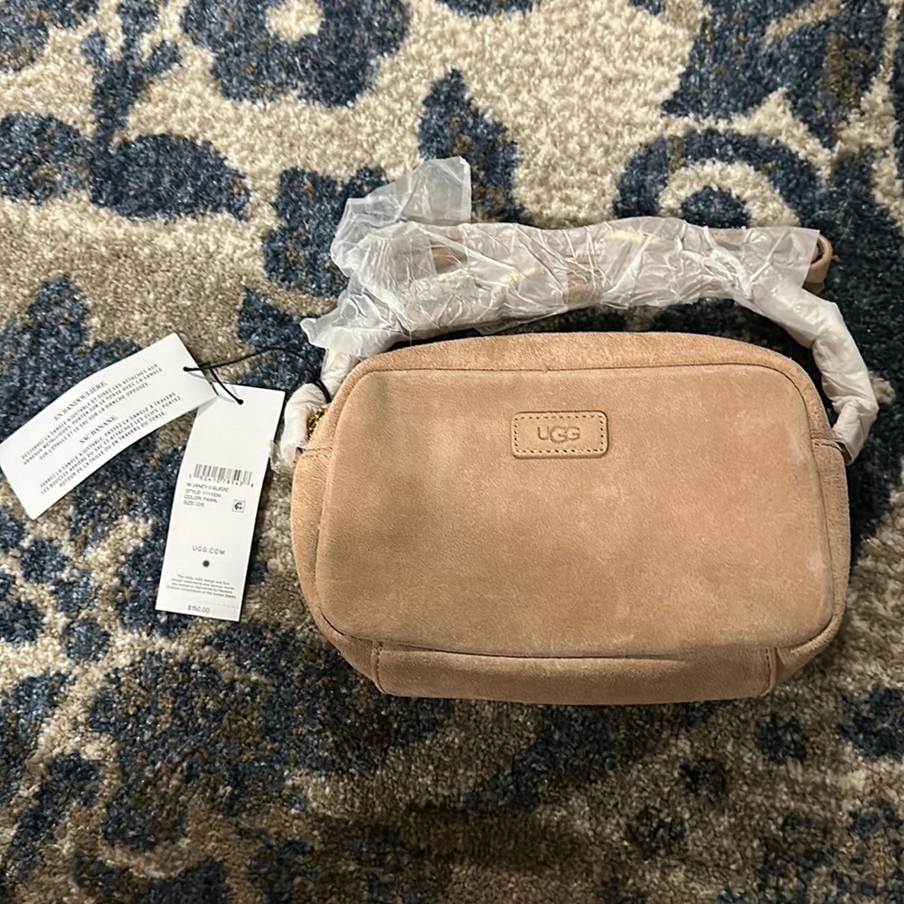 NWT UGG Janey Suede Crossbody Bag, Color: Fawn